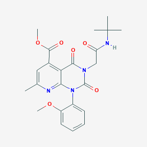 molecular formula C23H26N4O6 B4535597 methyl 3-[2-(tert-butylamino)-2-oxoethyl]-1-(2-methoxyphenyl)-7-methyl-2,4-dioxo-1,2,3,4-tetrahydropyrido[2,3-d]pyrimidine-5-carboxylate 