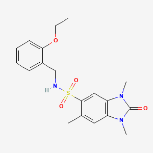 molecular formula C19H23N3O4S B4535617 N-(2-ethoxybenzyl)-1,3,6-trimethyl-2-oxo-2,3-dihydro-1H-benzimidazole-5-sulfonamide 
