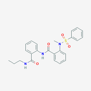 molecular formula C24H25N3O4S B4535630 2-[methyl(phenylsulfonyl)amino]-N-{2-[(propylamino)carbonyl]phenyl}benzamide 