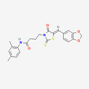 molecular formula C23H22N2O4S2 B4535643 4-[5-(1,3-benzodioxol-5-ylmethylene)-4-oxo-2-thioxo-1,3-thiazolidin-3-yl]-N-(2,4-dimethylphenyl)butanamide 