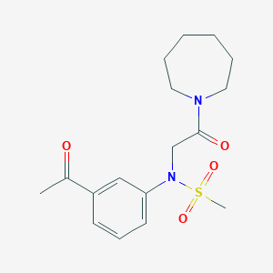 molecular formula C17H24N2O4S B4535647 N-(3-acetylphenyl)-N-[2-(1-azepanyl)-2-oxoethyl]methanesulfonamide 