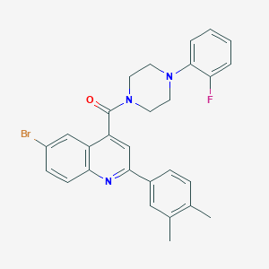 molecular formula C28H25BrFN3O B453565 6-Bromo-2-(3,4-dimethylphenyl)-4-{[4-(2-fluorophenyl)-1-piperazinyl]carbonyl}quinoline 