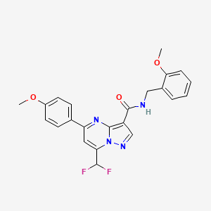 molecular formula C23H20F2N4O3 B4535654 7-(difluoromethyl)-N-(2-methoxybenzyl)-5-(4-methoxyphenyl)pyrazolo[1,5-a]pyrimidine-3-carboxamide 