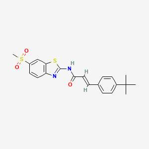 molecular formula C21H22N2O3S2 B4535659 3-(4-tert-butylphenyl)-N-[6-(methylsulfonyl)-1,3-benzothiazol-2-yl]acrylamide 