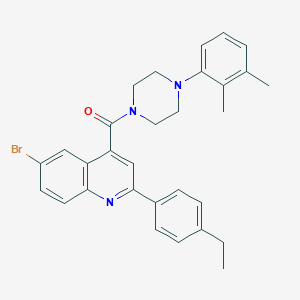 molecular formula C30H30BrN3O B453566 6-Bromo-4-{[4-(2,3-dimethylphenyl)-1-piperazinyl]carbonyl}-2-(4-ethylphenyl)quinoline 