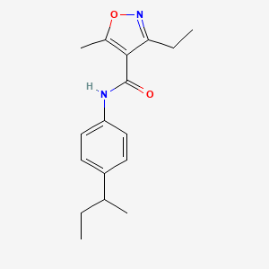 molecular formula C17H22N2O2 B4535664 N-(4-sec-butylphenyl)-3-ethyl-5-methyl-4-isoxazolecarboxamide 