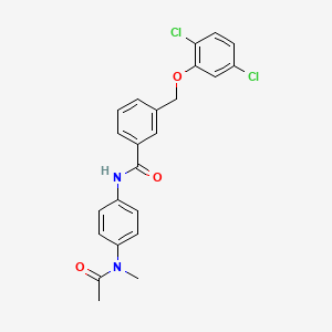 molecular formula C23H20Cl2N2O3 B4535668 N-{4-[acetyl(methyl)amino]phenyl}-3-[(2,5-dichlorophenoxy)methyl]benzamide 
