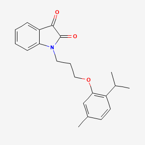 molecular formula C21H23NO3 B4535675 1-[3-(2-异丙基-5-甲基苯氧基)丙基]-1H-吲哚-2,3-二酮 