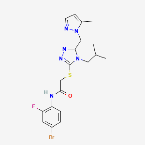 molecular formula C19H22BrFN6OS B4535679 N-(4-bromo-2-fluorophenyl)-2-({4-isobutyl-5-[(5-methyl-1H-pyrazol-1-yl)methyl]-4H-1,2,4-triazol-3-yl}thio)acetamide 