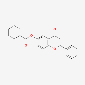molecular formula C22H20O4 B4535687 4-oxo-2-phenyl-4H-chromen-6-yl cyclohexanecarboxylate 