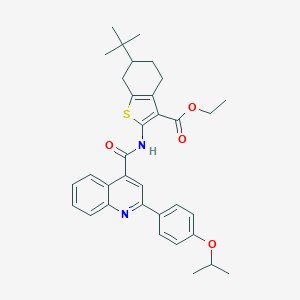 Ethyl 6-tert-butyl-2-({[2-(4-isopropoxyphenyl)-4-quinolinyl]carbonyl}amino)-4,5,6,7-tetrahydro-1-benzothiophene-3-carboxylate