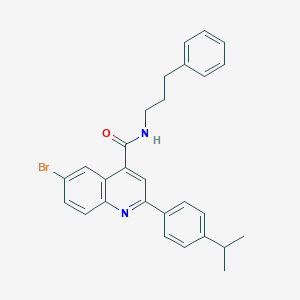 molecular formula C28H27BrN2O B453570 6-bromo-2-(4-isopropylphenyl)-N-(3-phenylpropyl)-4-quinolinecarboxamide 