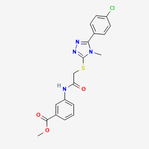 molecular formula C19H17ClN4O3S B4535707 methyl 3-[({[5-(4-chlorophenyl)-4-methyl-4H-1,2,4-triazol-3-yl]thio}acetyl)amino]benzoate 