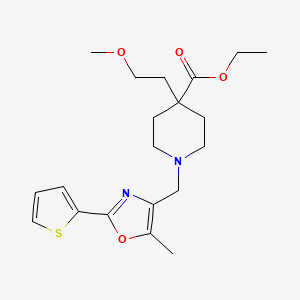ethyl 4-(2-methoxyethyl)-1-{[5-methyl-2-(2-thienyl)-1,3-oxazol-4-yl]methyl}-4-piperidinecarboxylate
