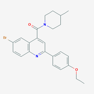 molecular formula C24H25BrN2O2 B453572 6-Bromo-2-(4-ethoxyphenyl)-4-[(4-methyl-1-piperidinyl)carbonyl]quinoline 