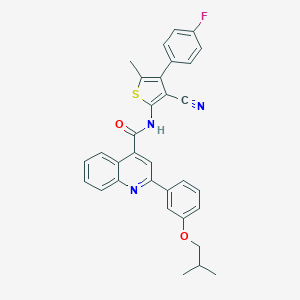 N-[3-cyano-4-(4-fluorophenyl)-5-methylthiophen-2-yl]-2-[3-(2-methylpropoxy)phenyl]quinoline-4-carboxamide