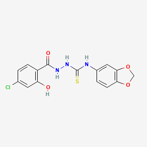 molecular formula C15H12ClN3O4S B4535740 N-1,3-benzodioxol-5-yl-2-(4-chloro-2-hydroxybenzoyl)hydrazinecarbothioamide 
