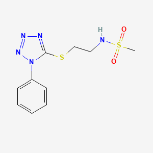 molecular formula C10H13N5O2S2 B4535743 N-{2-[(1-phenyl-1H-tetrazol-5-yl)thio]ethyl}methanesulfonamide 