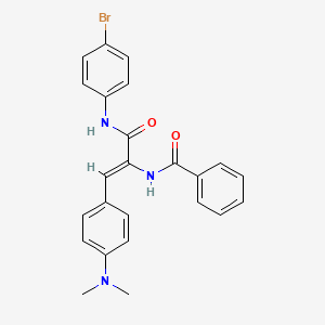 molecular formula C24H22BrN3O2 B4535758 N-{1-{[(4-bromophenyl)amino]carbonyl}-2-[4-(dimethylamino)phenyl]vinyl}benzamide 