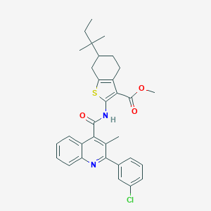 Methyl 2-({[2-(3-chlorophenyl)-3-methyl-4-quinolinyl]carbonyl}amino)-6-tert-pentyl-4,5,6,7-tetrahydro-1-benzothiophene-3-carboxylate