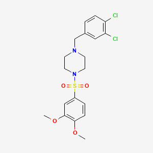 molecular formula C19H22Cl2N2O4S B4535776 1-(3,4-dichlorobenzyl)-4-[(3,4-dimethoxyphenyl)sulfonyl]piperazine 