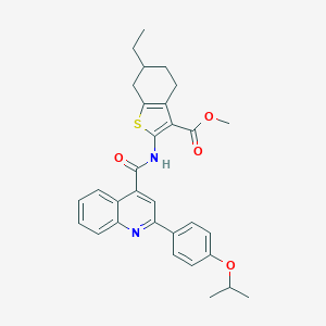 Methyl 6-ethyl-2-({[2-(4-isopropoxyphenyl)-4-quinolinyl]carbonyl}amino)-4,5,6,7-tetrahydro-1-benzothiophene-3-carboxylate