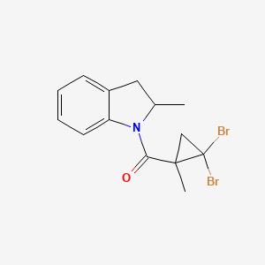 molecular formula C14H15Br2NO B4535789 1-[(2,2-dibromo-1-methylcyclopropyl)carbonyl]-2-methylindoline 