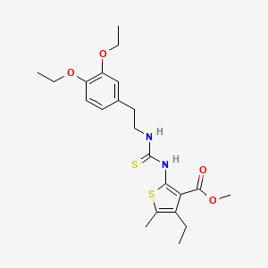 molecular formula C22H30N2O4S2 B4535810 methyl 2-[({[2-(3,4-diethoxyphenyl)ethyl]amino}carbonothioyl)amino]-4-ethyl-5-methyl-3-thiophenecarboxylate 