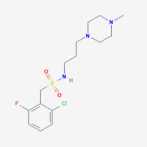 molecular formula C15H23ClFN3O2S B4535827 1-(2-chloro-6-fluorophenyl)-N-[3-(4-methyl-1-piperazinyl)propyl]methanesulfonamide 
