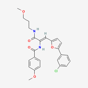 molecular formula C25H25ClN2O5 B4535843 N-(2-[5-(3-chlorophenyl)-2-furyl]-1-{[(3-methoxypropyl)amino]carbonyl}vinyl)-4-methoxybenzamide 