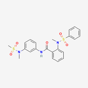 molecular formula C22H23N3O5S2 B4535850 N-{3-[methyl(methylsulfonyl)amino]phenyl}-2-[methyl(phenylsulfonyl)amino]benzamide 