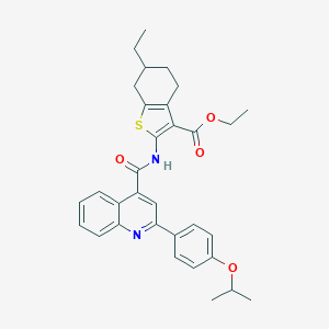 Ethyl 6-ethyl-2-({[2-(4-isopropoxyphenyl)-4-quinolinyl]carbonyl}amino)-4,5,6,7-tetrahydro-1-benzothiophene-3-carboxylate