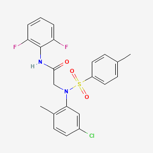 molecular formula C22H19ClF2N2O3S B4535867 N~2~-(5-chloro-2-methylphenyl)-N~1~-(2,6-difluorophenyl)-N~2~-[(4-methylphenyl)sulfonyl]glycinamide 