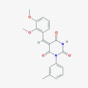 molecular formula C20H18N2O5 B4535872 5-(2,3-dimethoxybenzylidene)-1-(3-methylphenyl)-2,4,6(1H,3H,5H)-pyrimidinetrione 