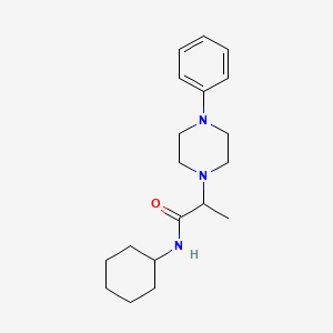 molecular formula C19H29N3O B4535873 N-cyclohexyl-2-(4-phenyl-1-piperazinyl)propanamide 