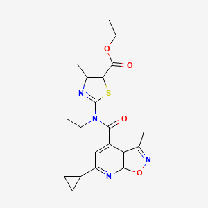 molecular formula C20H22N4O4S B4535883 ethyl 2-[[(6-cyclopropyl-3-methylisoxazolo[5,4-b]pyridin-4-yl)carbonyl](ethyl)amino]-4-methyl-1,3-thiazole-5-carboxylate 