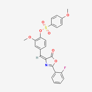 molecular formula C24H18FNO7S B4535890 4-{[2-(2-fluorophenyl)-5-oxo-1,3-oxazol-4(5H)-ylidene]methyl}-2-methoxyphenyl 4-methoxybenzenesulfonate 