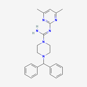 molecular formula C24H28N6 B4535920 N-(4,6-dimethyl-2-pyrimidinyl)-4-(diphenylmethyl)-1-piperazinecarboximidamide 