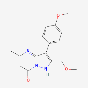 molecular formula C16H17N3O3 B4535927 2-(methoxymethyl)-3-(4-methoxyphenyl)-5-methylpyrazolo[1,5-a]pyrimidin-7(4H)-one 