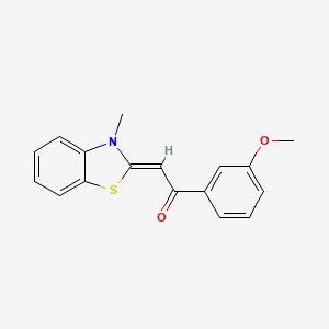 molecular formula C17H15NO2S B4535941 1-(3-methoxyphenyl)-2-(3-methyl-1,3-benzothiazol-2(3H)-ylidene)ethanone 