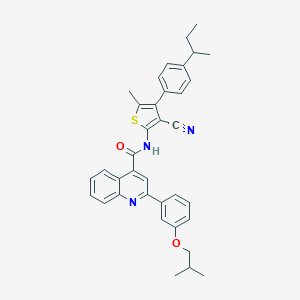 molecular formula C36H35N3O2S B453595 N-[4-(4-sec-butylphenyl)-3-cyano-5-methyl-2-thienyl]-2-(3-isobutoxyphenyl)-4-quinolinecarboxamide 