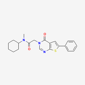 molecular formula C21H23N3O2S B4535954 N-cyclohexyl-N-methyl-2-(4-oxo-6-phenylthieno[2,3-d]pyrimidin-3(4H)-yl)acetamide 