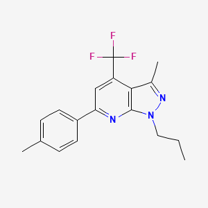molecular formula C18H18F3N3 B4535967 3-methyl-6-(4-methylphenyl)-1-propyl-4-(trifluoromethyl)-1H-pyrazolo[3,4-b]pyridine 