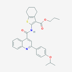 Propyl 2-({[2-(4-isopropoxyphenyl)-4-quinolinyl]carbonyl}amino)-4,5,6,7-tetrahydro-1-benzothiophene-3-carboxylate