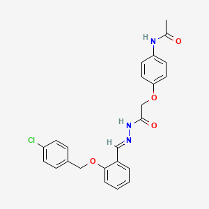 N-{4-[2-(2-{2-[(4-chlorobenzyl)oxy]benzylidene}hydrazino)-2-oxoethoxy]phenyl}acetamide