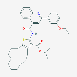 molecular formula C36H42N2O4S B453603 Isopropyl 2-({[2-(3-ethoxyphenyl)-4-quinolinyl]carbonyl}amino)-4,5,6,7,8,9,10,11,12,13-decahydrocyclododeca[b]thiophene-3-carboxylate 