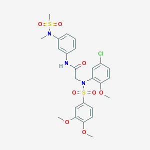 molecular formula C25H28ClN3O8S2 B4536031 N~2~-(5-chloro-2-methoxyphenyl)-N~2~-[(3,4-dimethoxyphenyl)sulfonyl]-N~1~-{3-[methyl(methylsulfonyl)amino]phenyl}glycinamide 