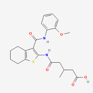 molecular formula C22H26N2O5S B4536041 5-[(3-{[(2-methoxyphenyl)amino]carbonyl}-4,5,6,7-tetrahydro-1-benzothien-2-yl)amino]-3-methyl-5-oxopentanoic acid 