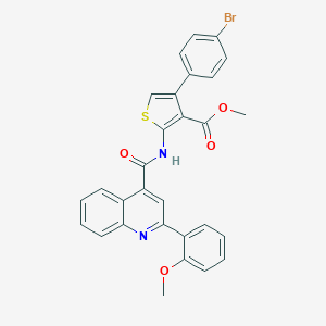 molecular formula C29H21BrN2O4S B453606 Methyl 4-(4-bromophenyl)-2-({[2-(2-methoxyphenyl)-4-quinolinyl]carbonyl}amino)-3-thiophenecarboxylate 
