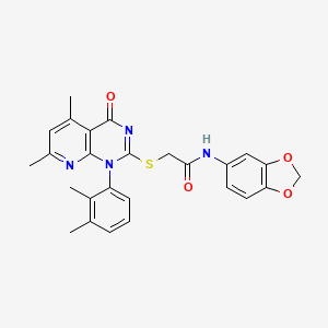 molecular formula C26H24N4O4S B4536062 N-1,3-benzodioxol-5-yl-2-{[1-(2,3-dimethylphenyl)-5,7-dimethyl-4-oxo-1,4-dihydropyrido[2,3-d]pyrimidin-2-yl]thio}acetamide 